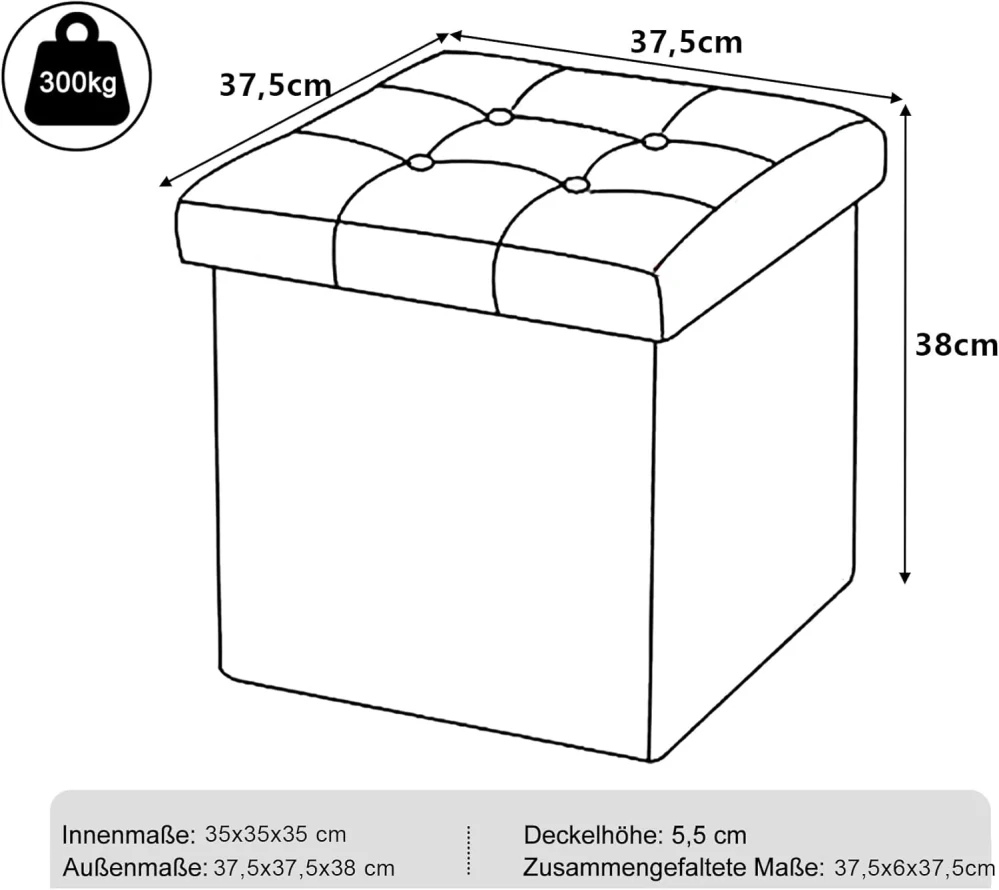 WOLTU taburet s úložným prostorem