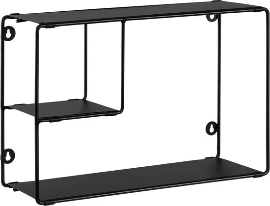 Nástěnná police - Industrial - Metal - Black