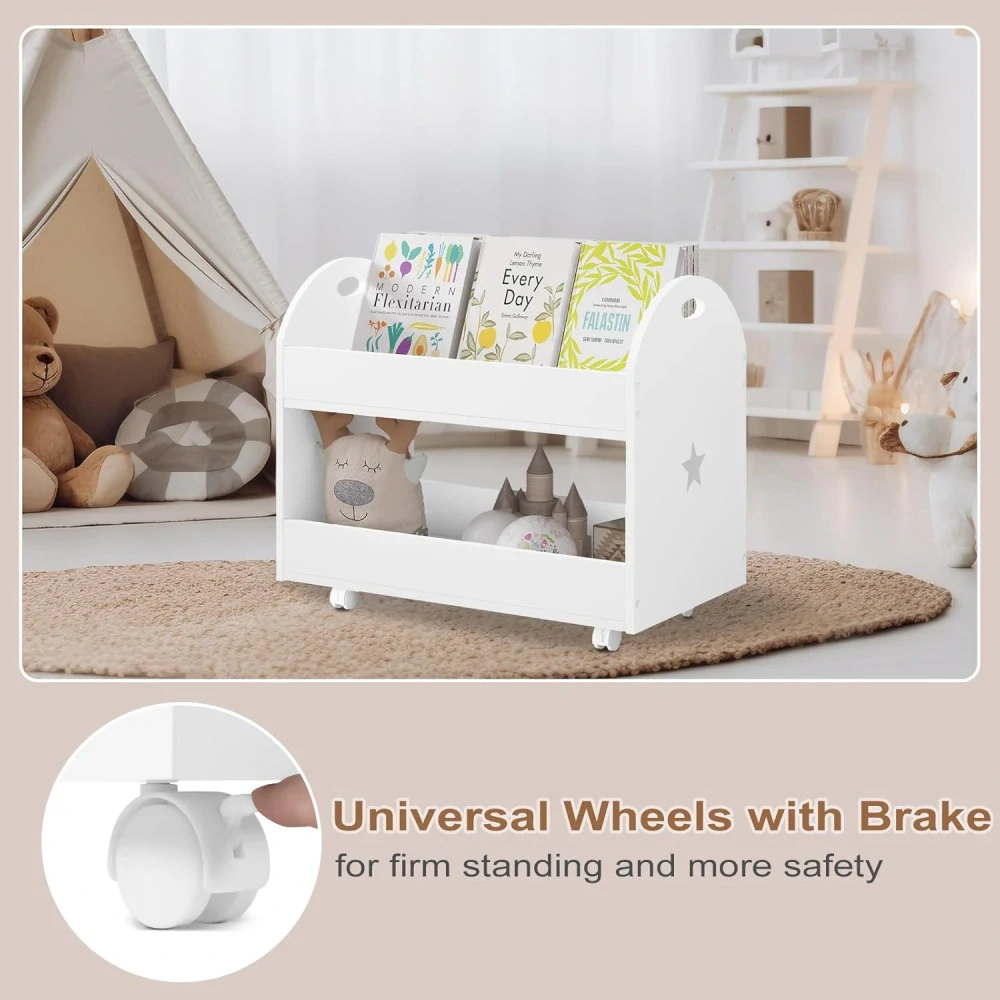 Lestarin LETSJF0011dětská knihovna, 2 patra, bílá police