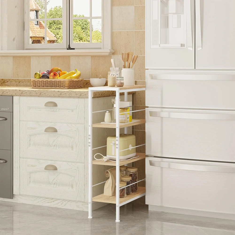 Police WOLTU RGB52whe, zapuštěná police se 4 úrovněmi, 50 x 78 x 20 cm