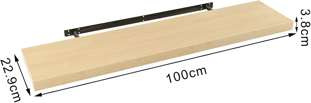 WOLTU plovoucí police, světlý dub 100 cm RG9317kei