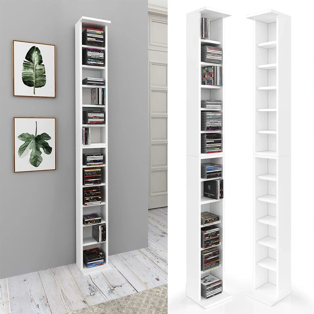 Vicco Police na CD Bílá 21 x 91.8 cm Velká sada 2 kusů