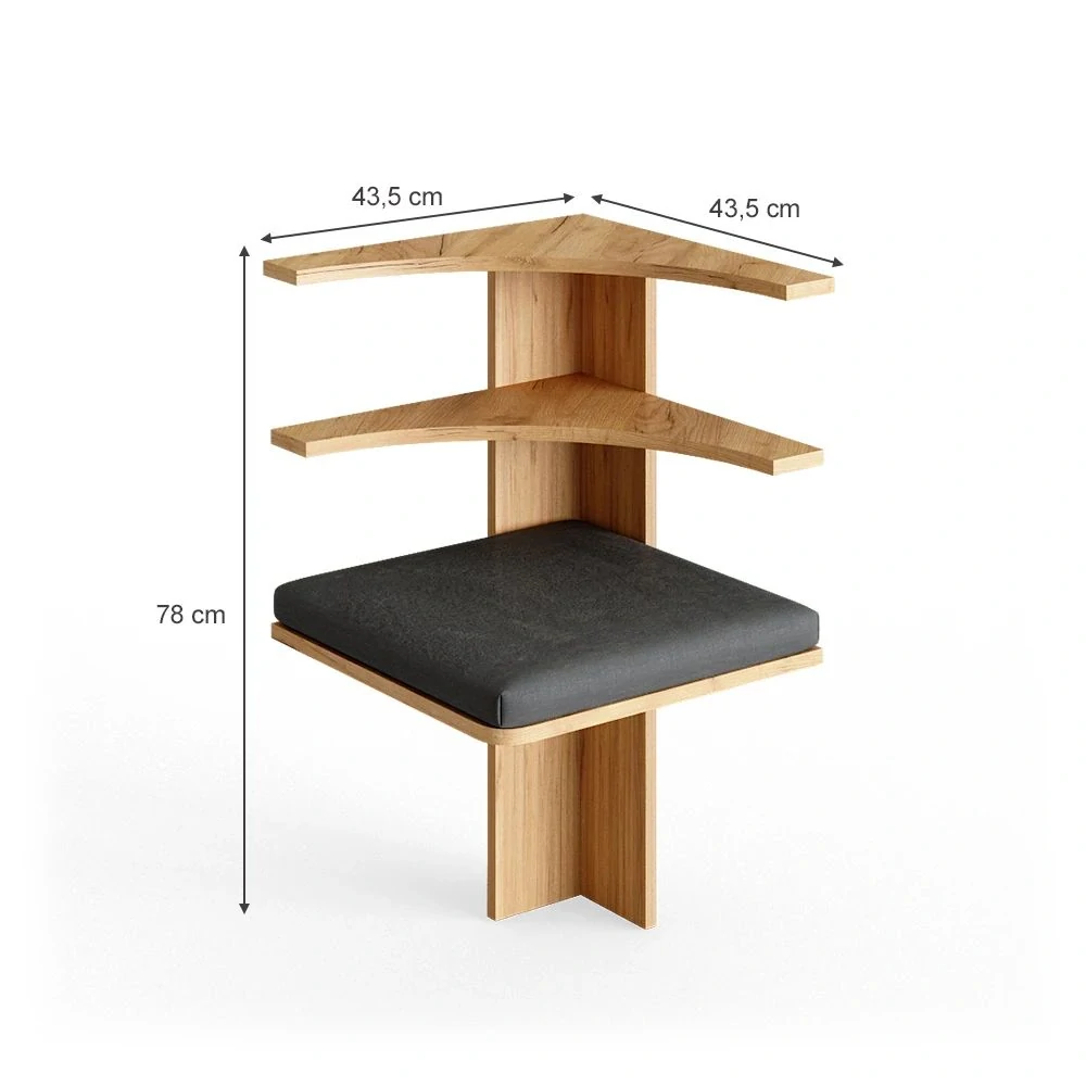 Vicco Lavice do jídelny do rohu Pískový dub 43.5 x 43.5 cm, Roman