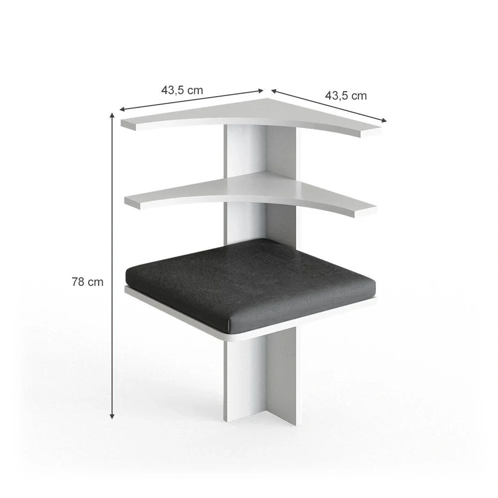 Vicco Lavice do jídelny do rohu Bílá 43.5 x 43.5 cm, Roman