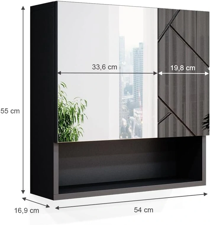 Vicco Irma zrcadlová koupelnová skříň 16,9 D x 54 Š x 55 Vka