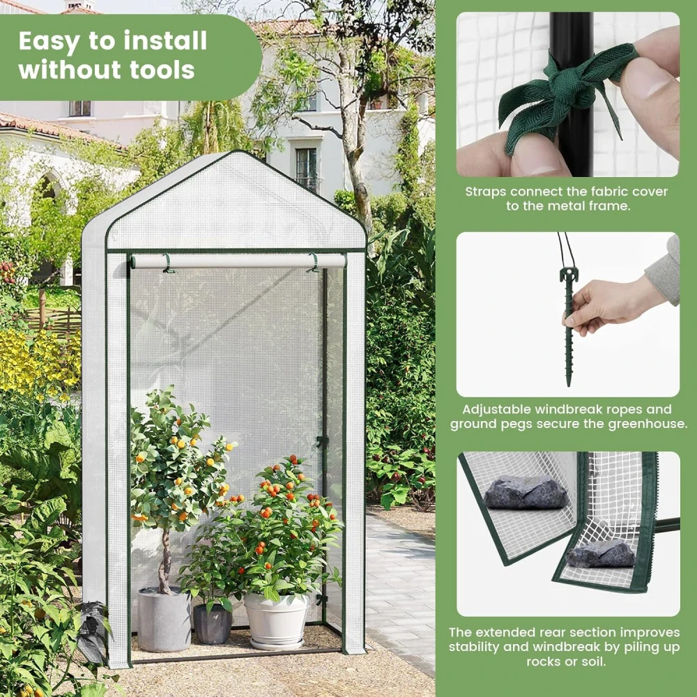 Zahradní skleník WOLTU, Rajčatový skleník, Zimní skleník 100x50x190cm