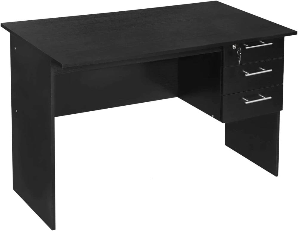 Kancelářský stůl WOLTU, se 3 zásuvkami a zámkem, z technického dřeva, 120x60x75cm (ŠxHxV)