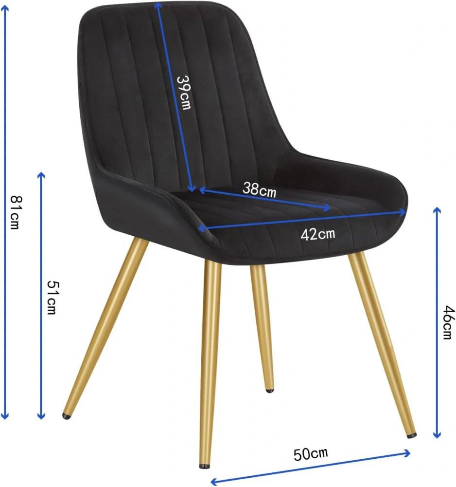kuchyňská židle, Lestarain sametové sedátko s kovovými nohami, černá