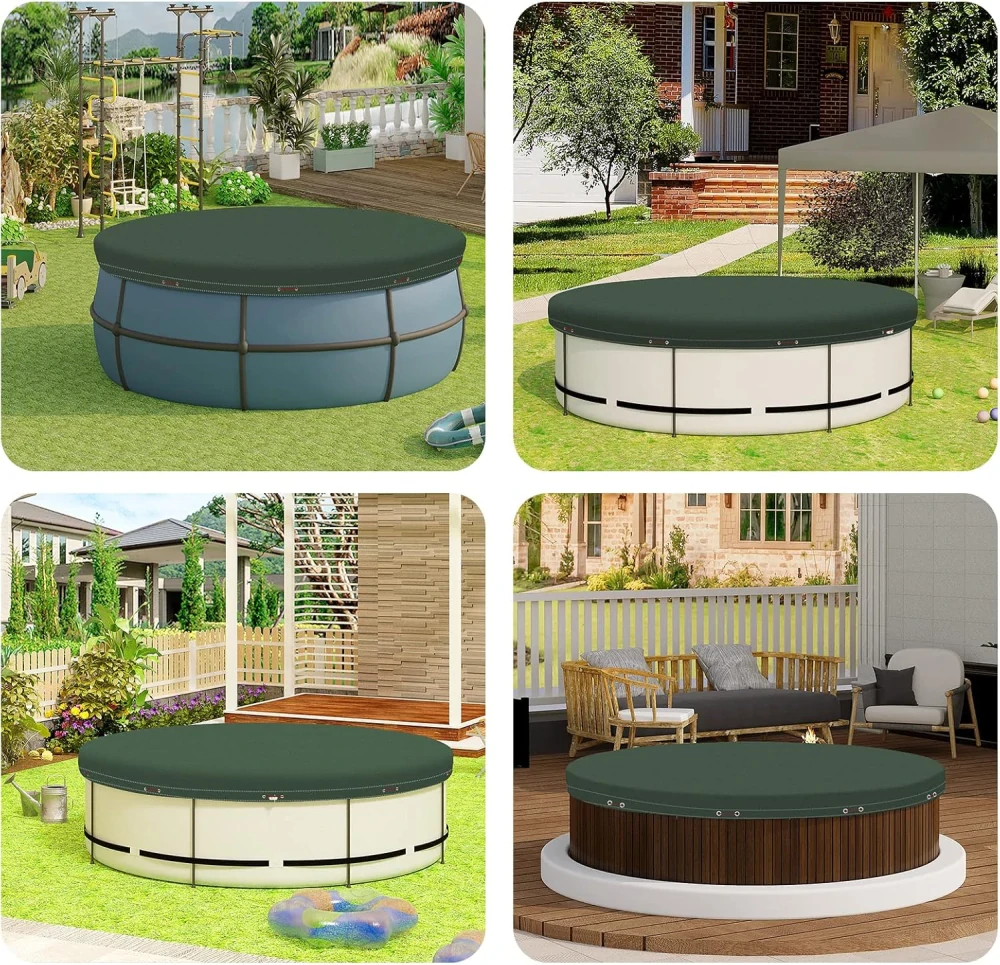 Kryt bazénu Woltu Ø 360 cm pro kulaté bazény Ø 300-320 cm, zelená