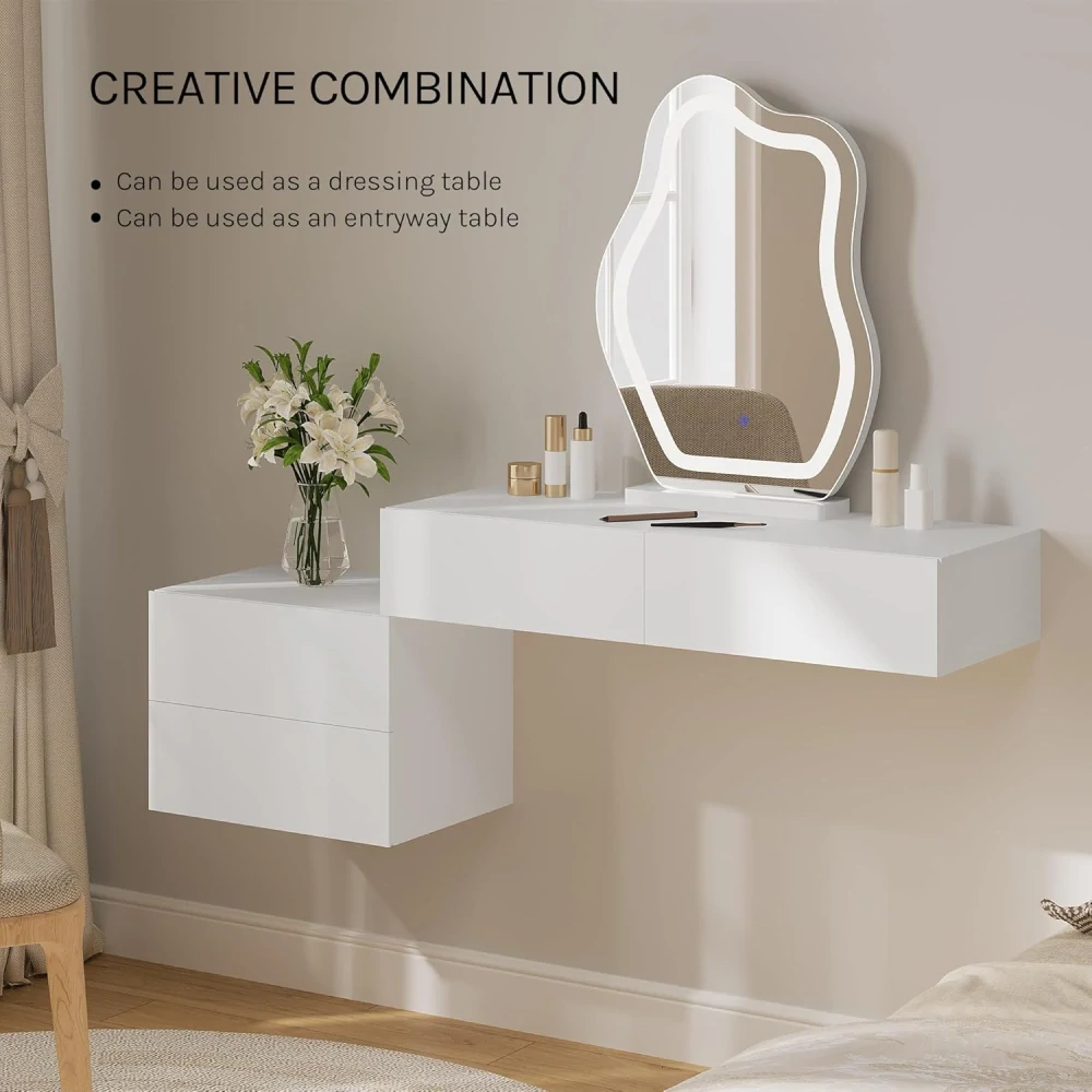 WOLTU Plovoucí noční stolek se zásuvkou 40x30x30 cm