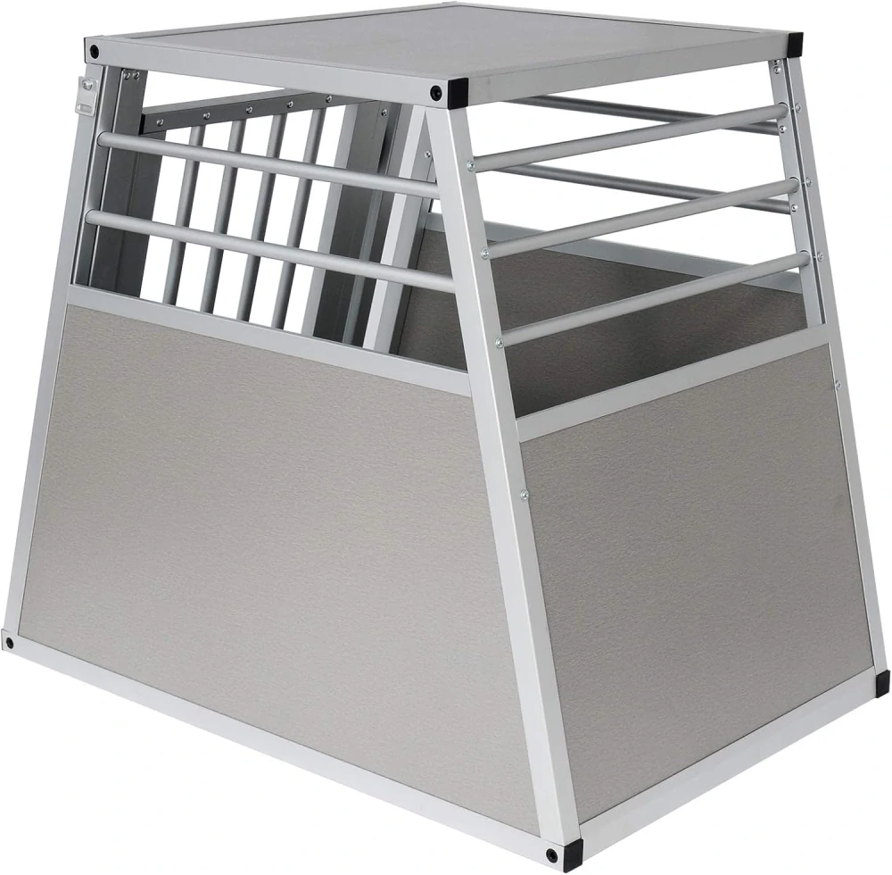 Eugad přepravní box pro psy, hliníkový přepravní box pro psy, stříbrný