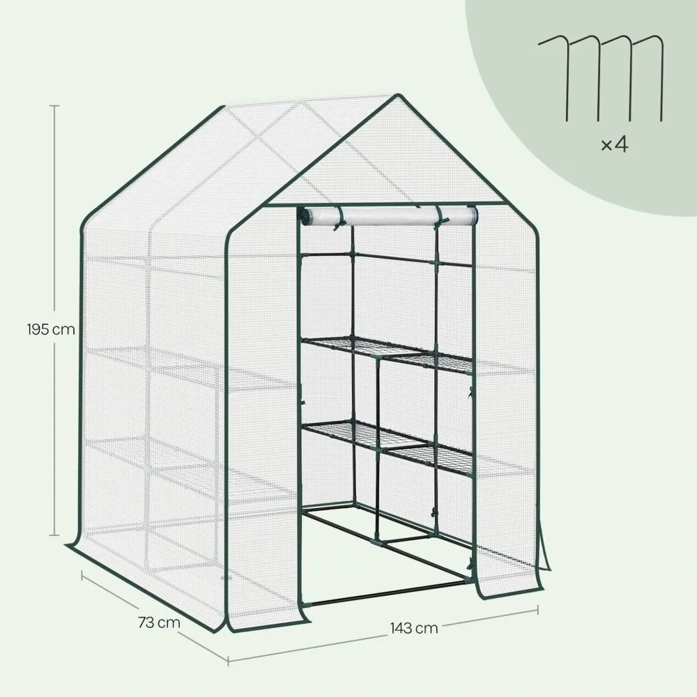 Woltu GWH00502ws, Skleník, 1430 mm, 1950 mm, 1430 mm