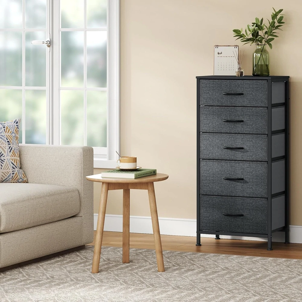 WOLTU Komoda s 5 zásuvkami z látky