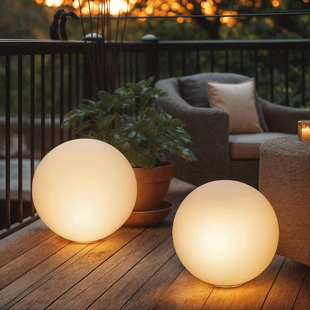 kulatá LED zahradní lampa 25 x 25 cm