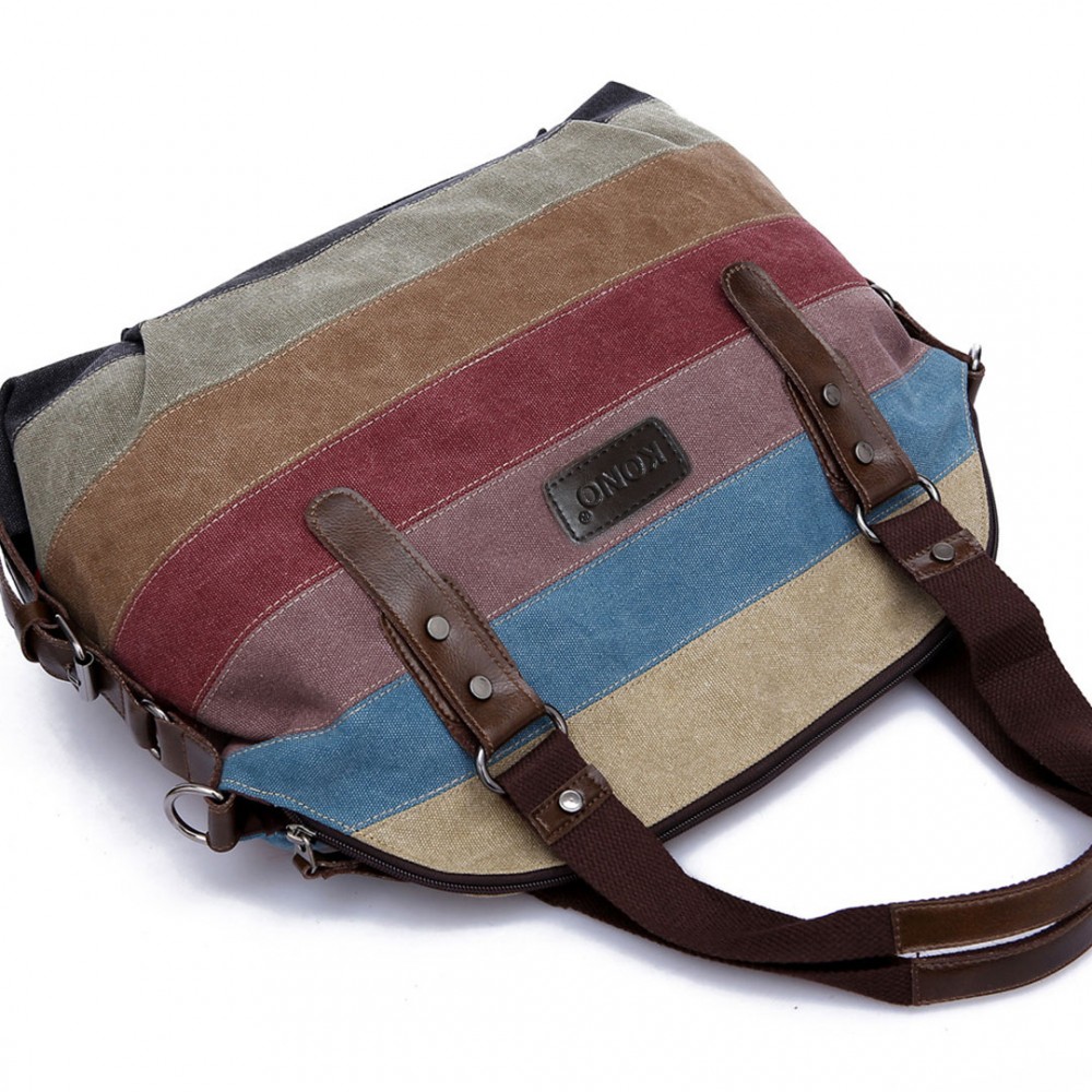Kabelka Miss Lulu Canvas Rainbow