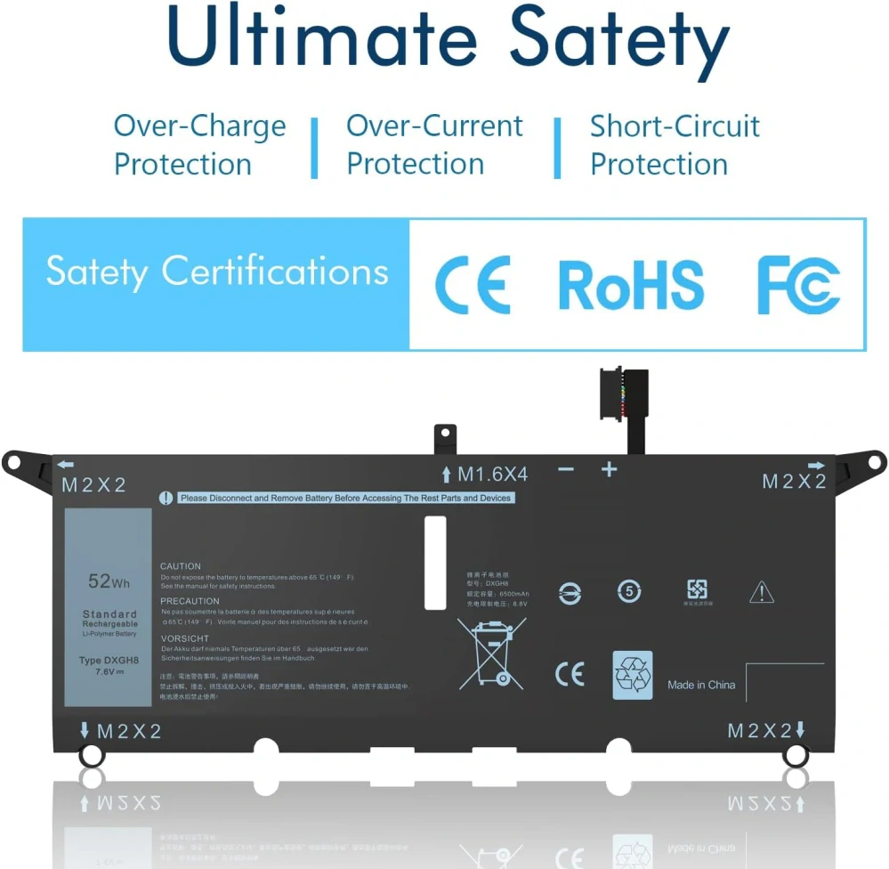Baterie DXGH8 Laptop kompatibilní s Dell XPS