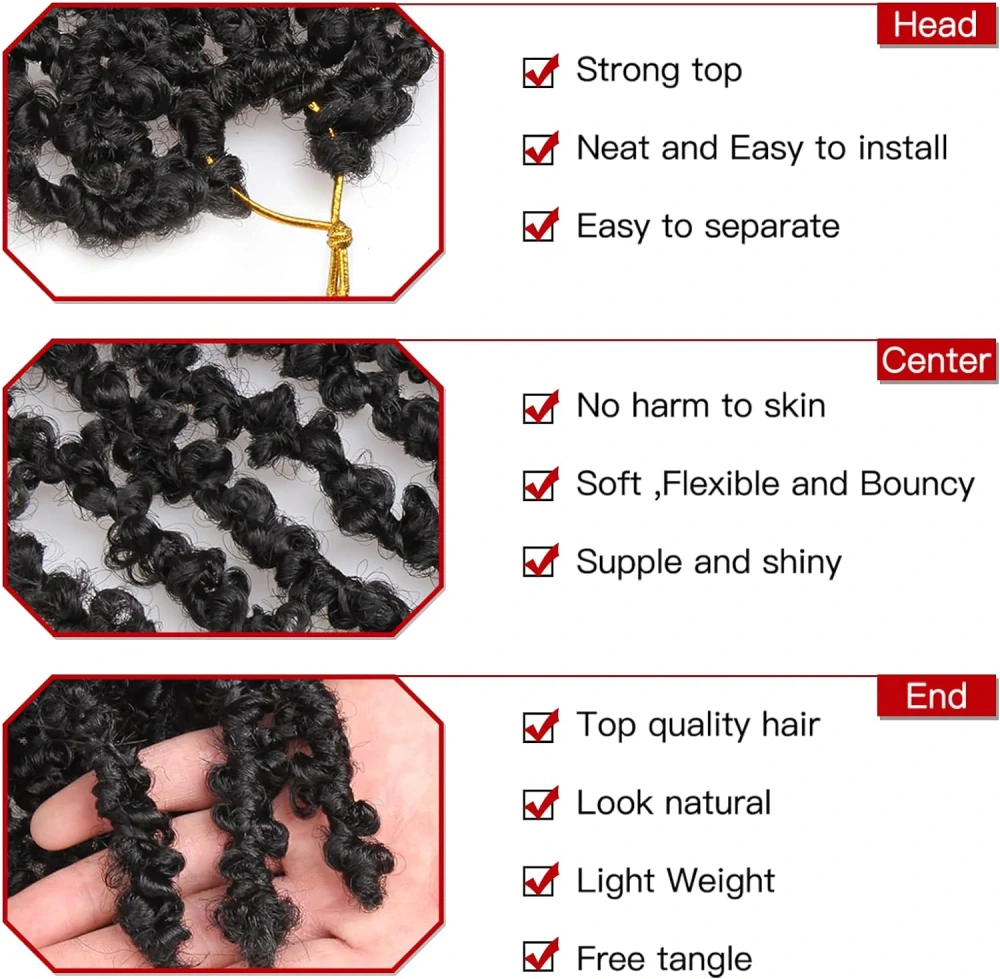 Xtrend Butterfly Locs 12 palců 6 balíčků Háčkované vlasy