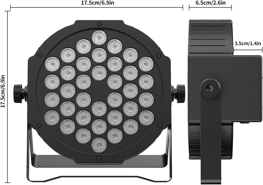 36 LED Černé bodové světlo na diskotéku