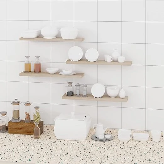 EUGAD Sonoma 0046QJ nástěnná police 80 x 22,9 x 3,8 cm Dub