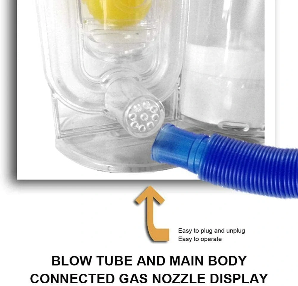 zalati Spirometrický dechový trenažér 5000 ml Prodyšný trenažér vitální kapacity pro domácí kancelářský trenažér