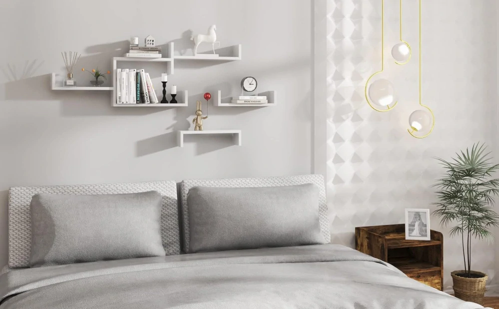 WOLTU Sada 3 nástěnných polic ve tvaru U