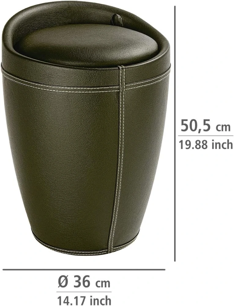 WENKO koupelnová stolička objem 20 L, Ø 36 x 50,5 cm