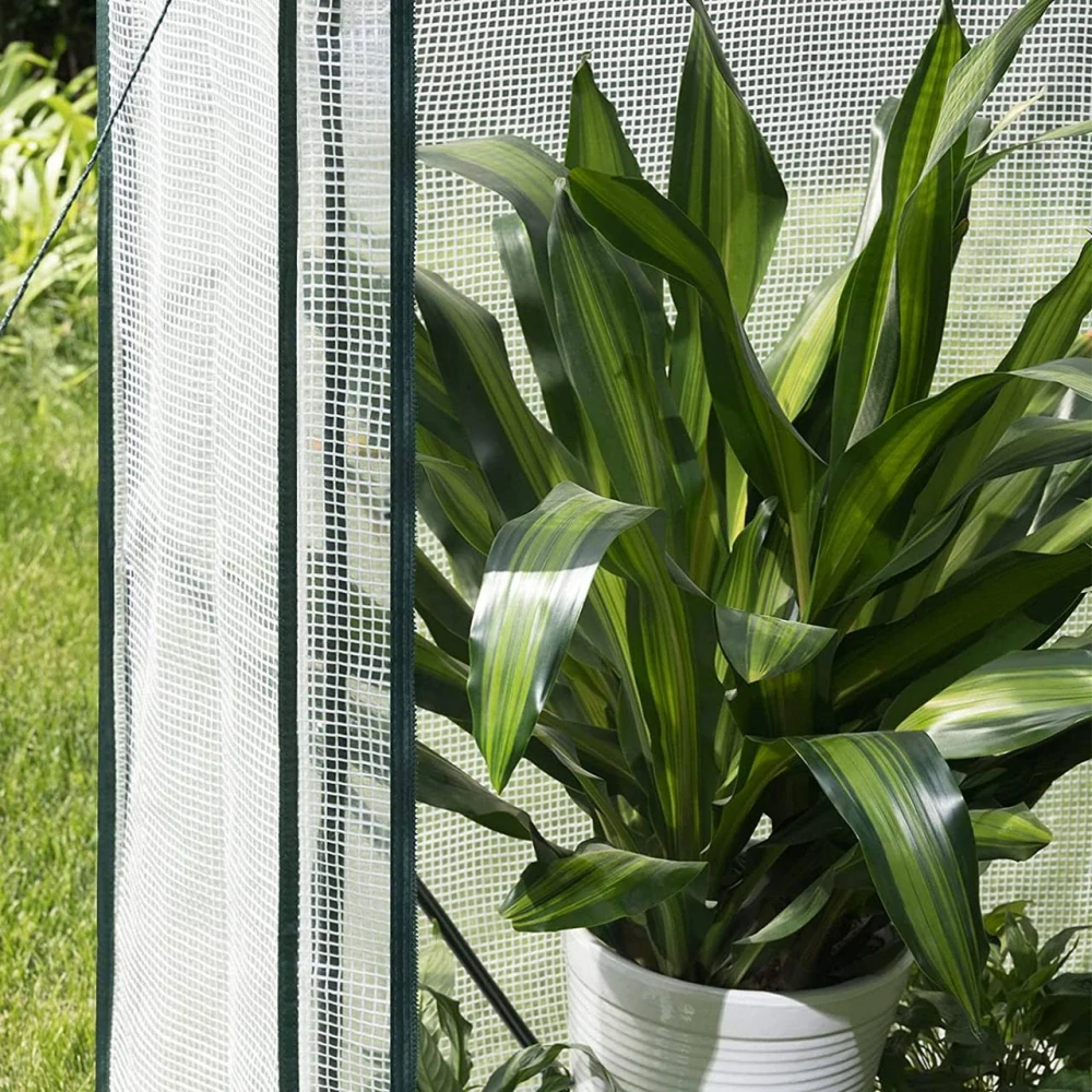 WOLTU Skleníkový PE rošt Kryt Bílý 100x50x136/150cm