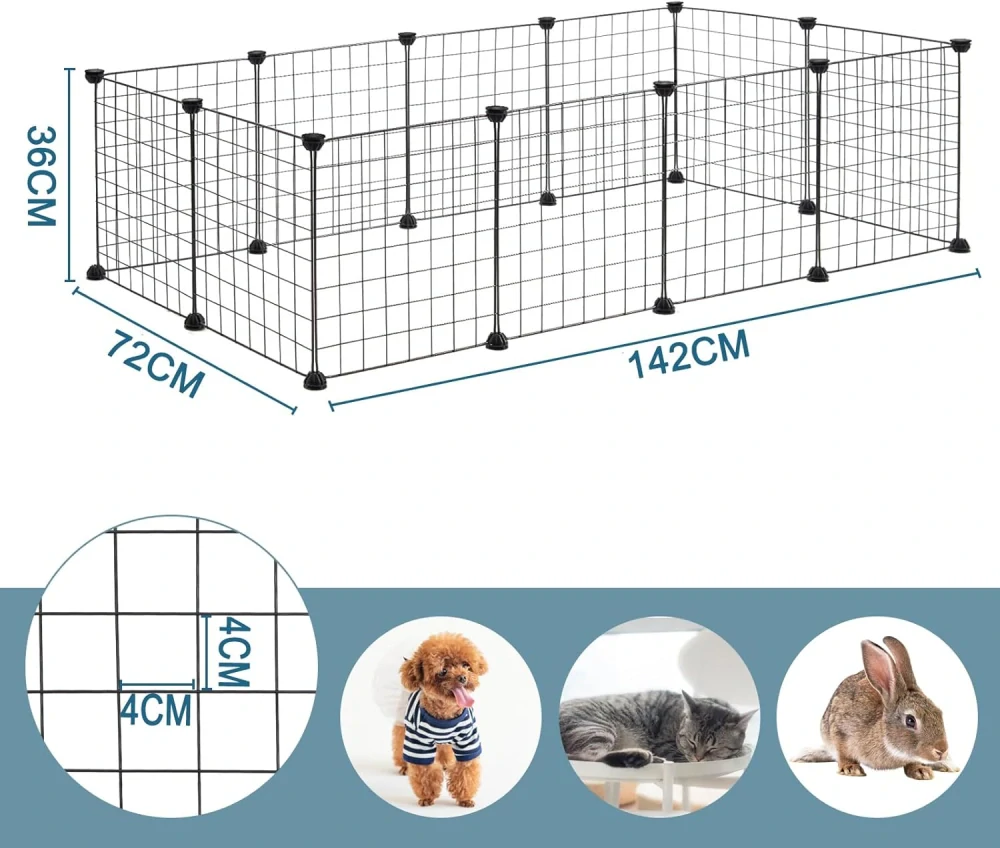 EUGAD ohrádka pro králíčky pro štěně 145x75x35cm, kotě