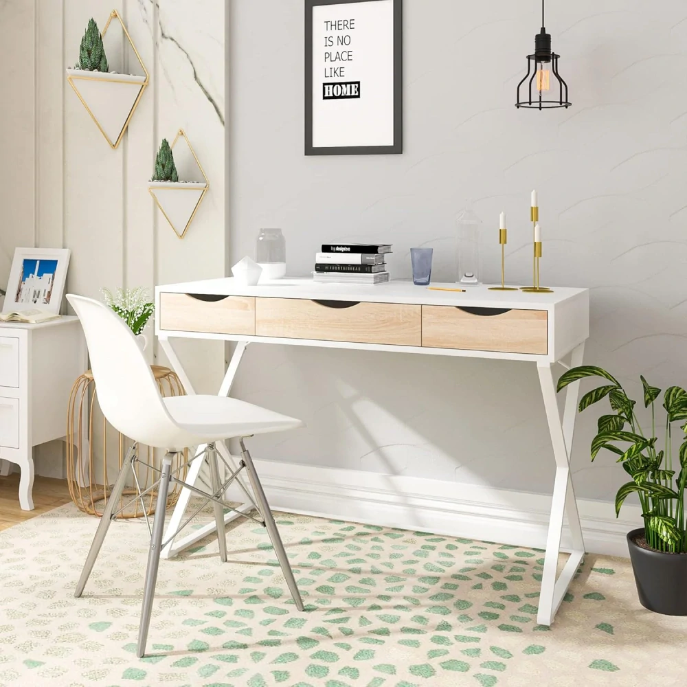 WOLTU TS40ws Psací stůl Počítačový stůl 110x50x75cm,Bílý