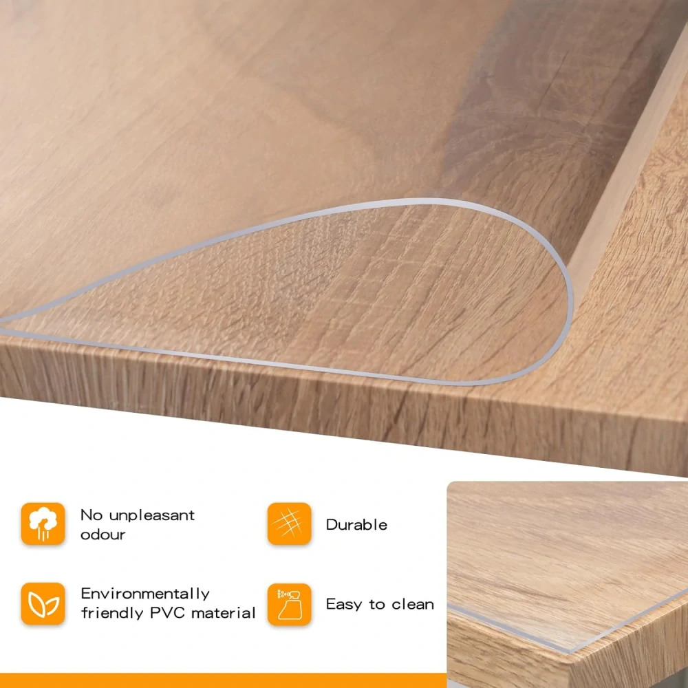 WOLTU Fólie na stůl 1mm voděodolný transparentní ubrus, 100x200cm