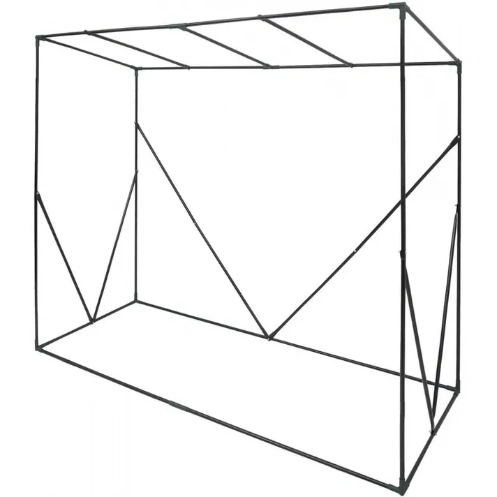 Skleník 200x169x77cm s černou kovovou konstrukcí a poloprůhledným polyetylenovým krytem Woltu
