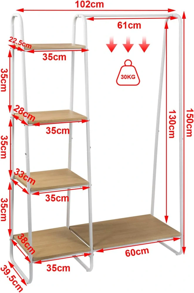 eSituro Věšák na oblečení, Věšák na šaty s tyčí na oblečení
