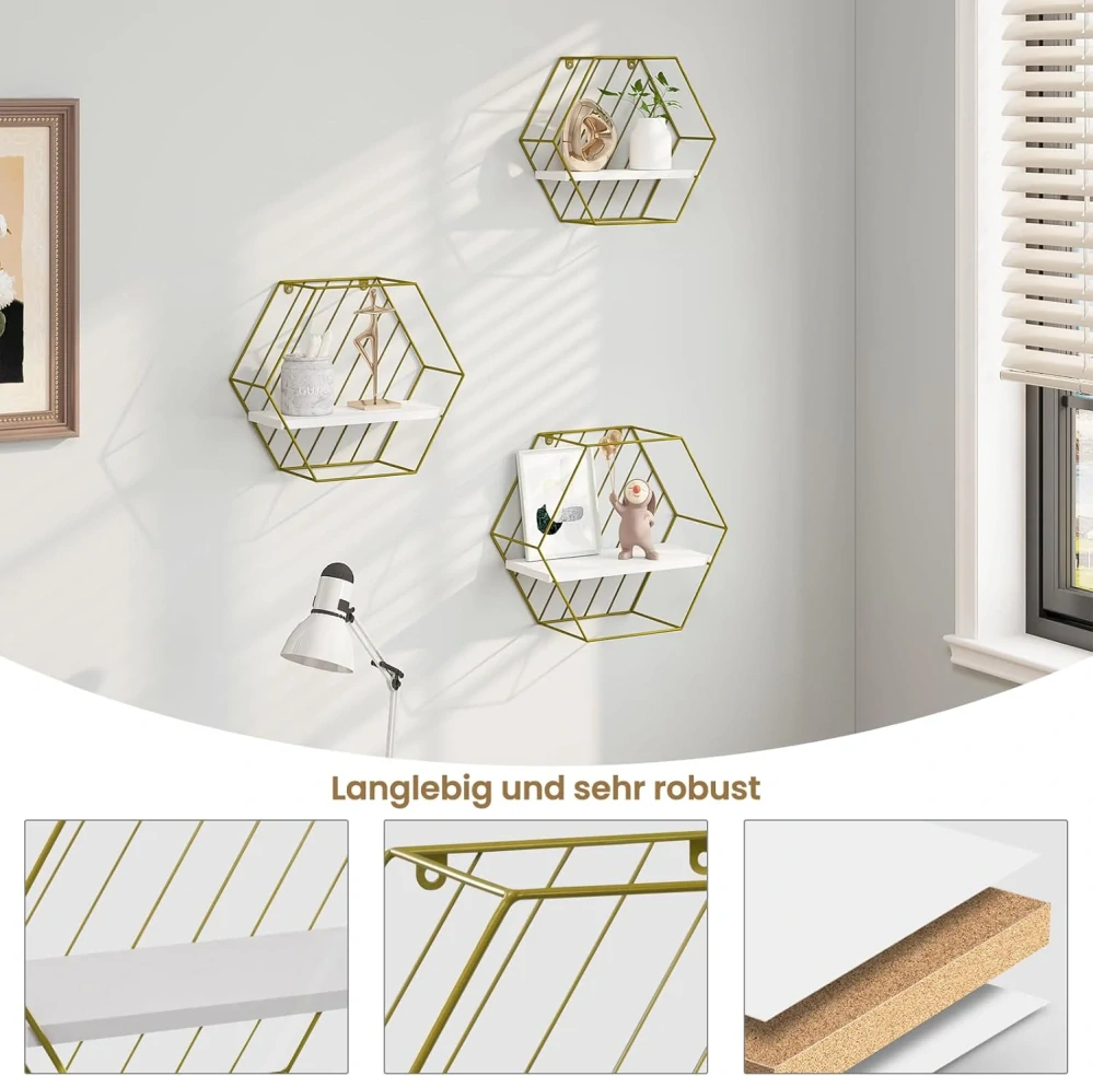 Nástěnná police sada 3 ks