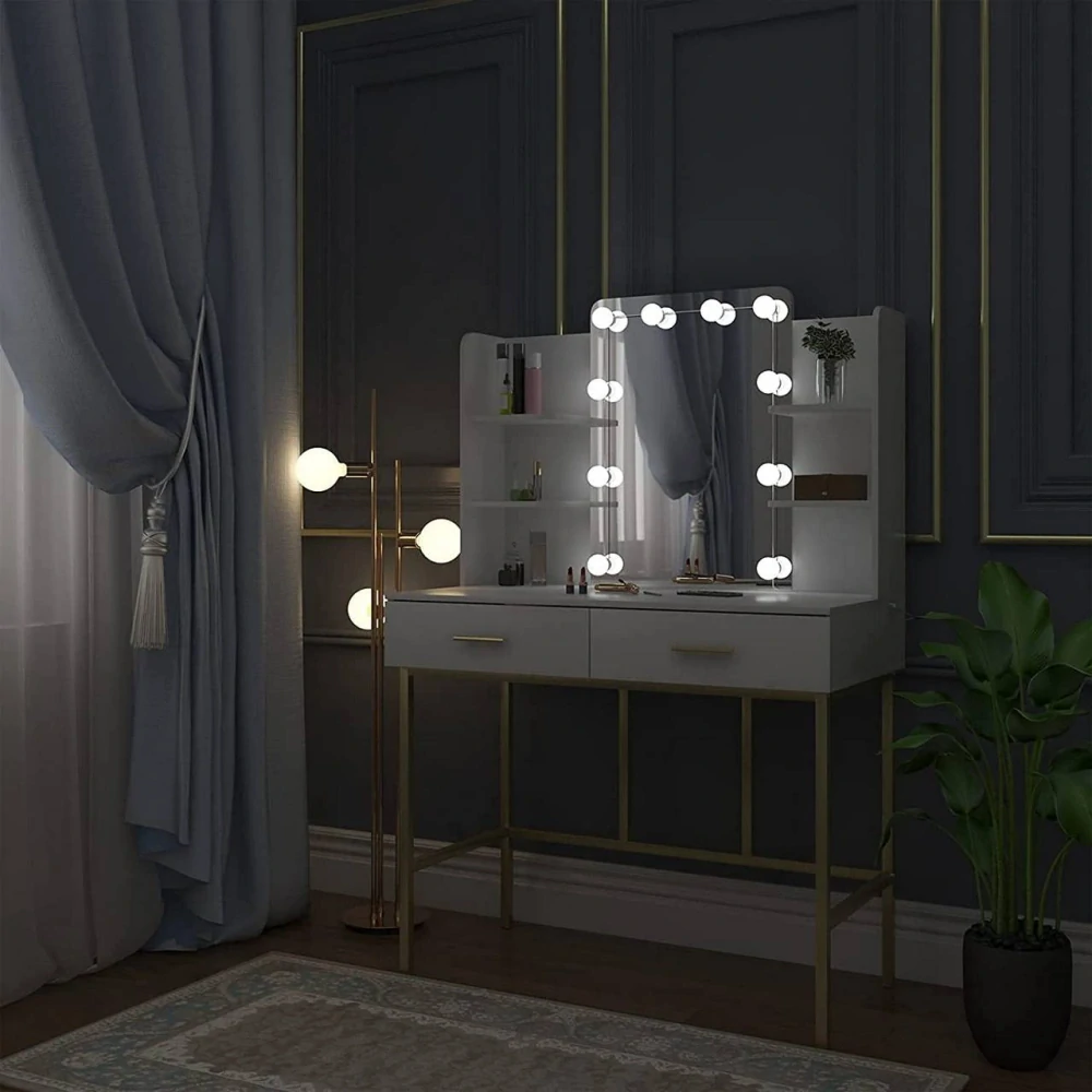 WOLTU Make-up stolek se zrcadlem s LED osvětlením