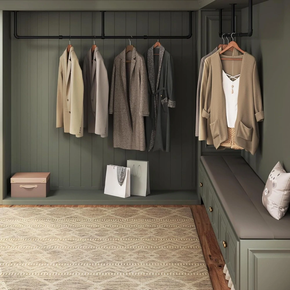 eSituro SGR0129-2 věšák na šaty Sada 2 vyjímatelných věšáků na oblečení 180 cm