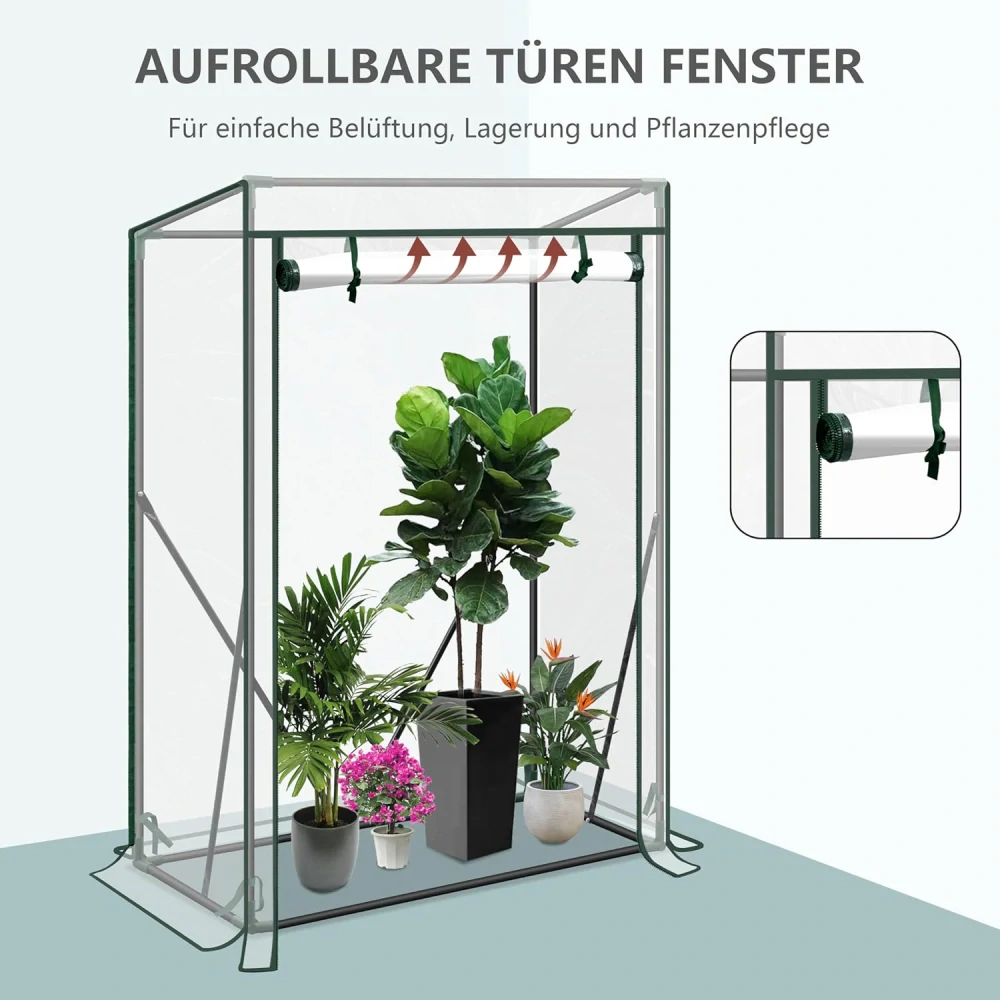 WOLTU Fóliový skleník Rajčatový skleník 100 x 50 x 150/136 cm