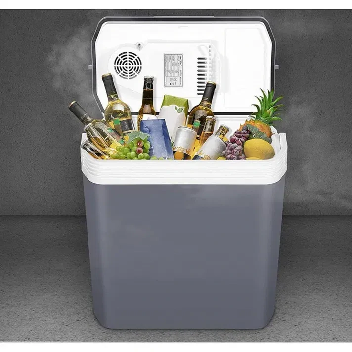 Termoelektrický přenosný chladič Woltu 22L vyrobený z polypropylenu s šedým povrchem