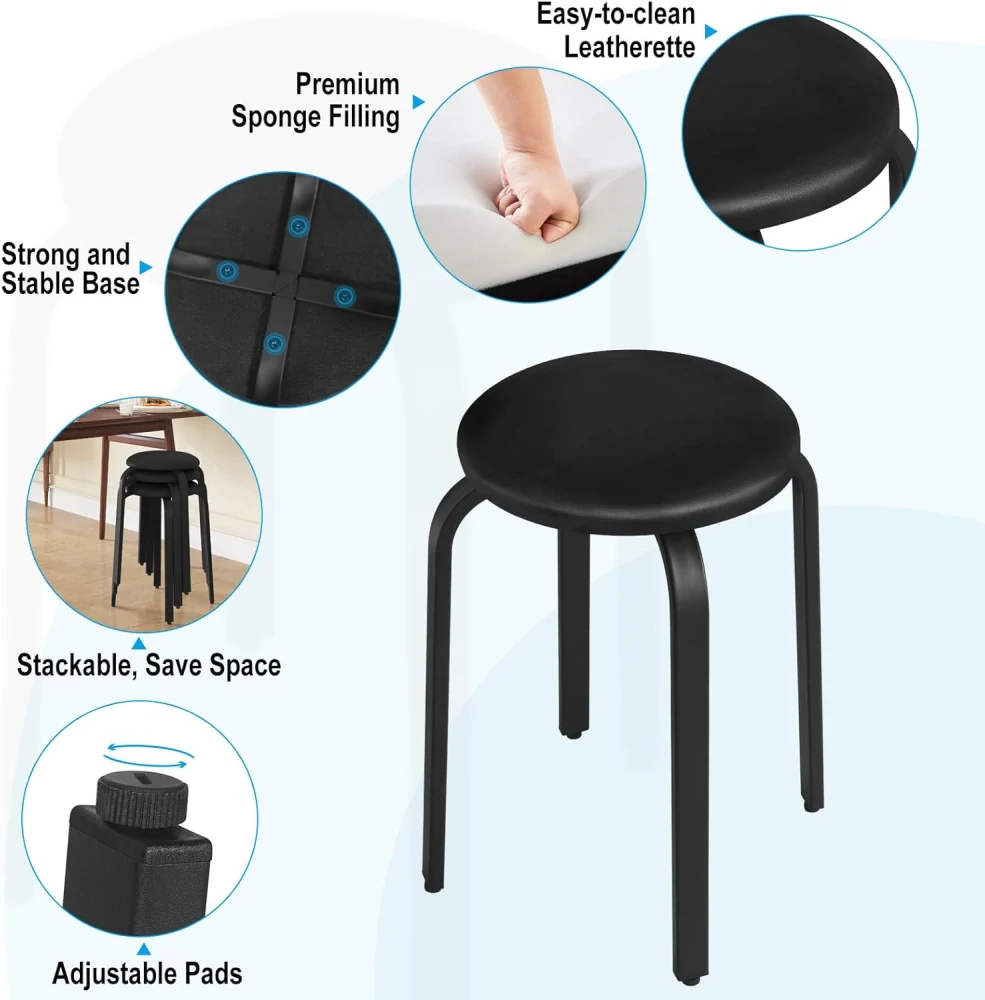 Lestarin Sada 2 kuchyňských stoliček, polstrovaný sedák