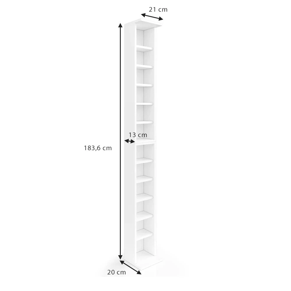 Vicco Police na CD Bílá 21 x 91.8 cm Velká sada 2 kusů