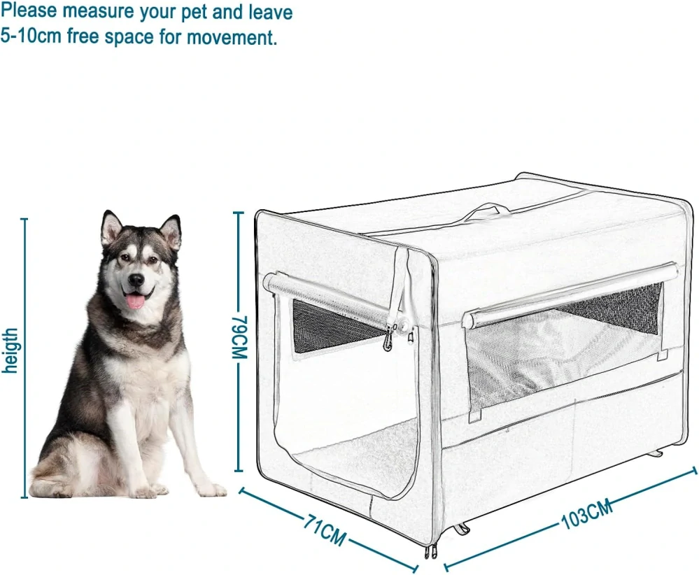 EUGAD 0341GL Skládací box pro psy L 103 x V 79 x H 71 cm