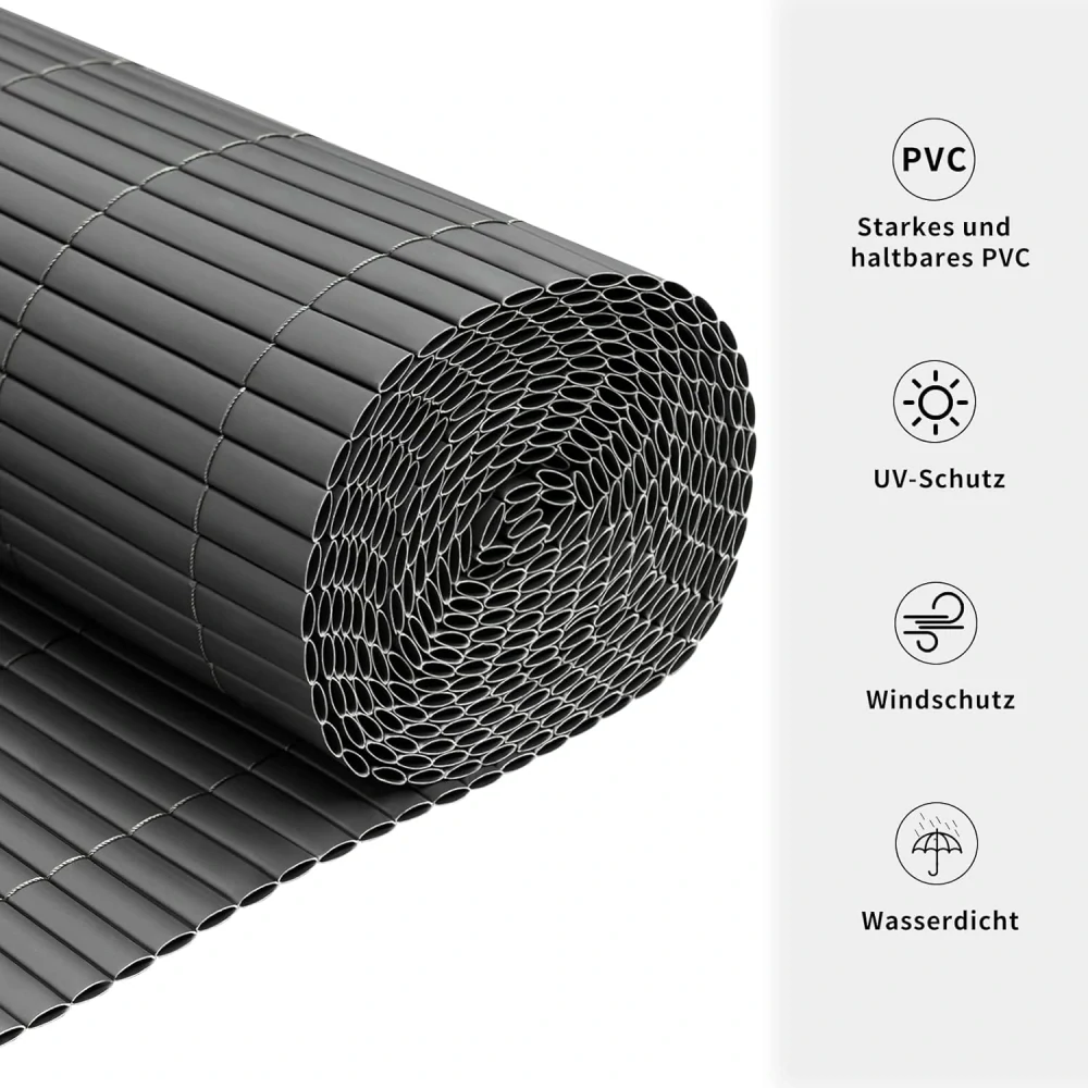 WOLTU PVC zatemňovací zástěna 500 x 120 cm Venkovní