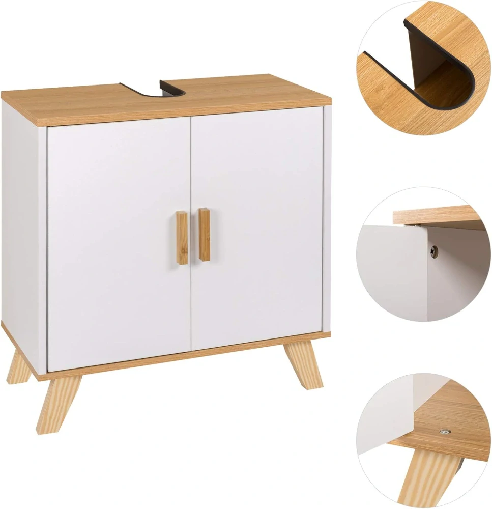 eSituro SBP0026 Koupelnová skříňka s výřezem pro sifon