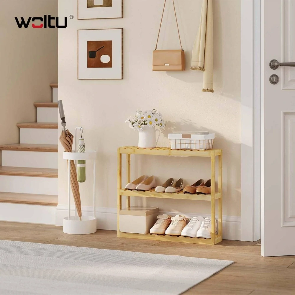 WOLTU Bambusová koupelnová police Stojací police Kuchyňská police Přírodní