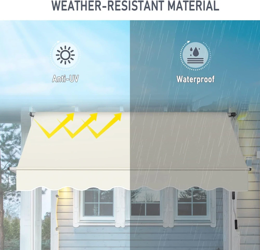Markýza WOLTU s upínacími svorkami, šířka 300 cm, balkonová markýza, bez vrtání