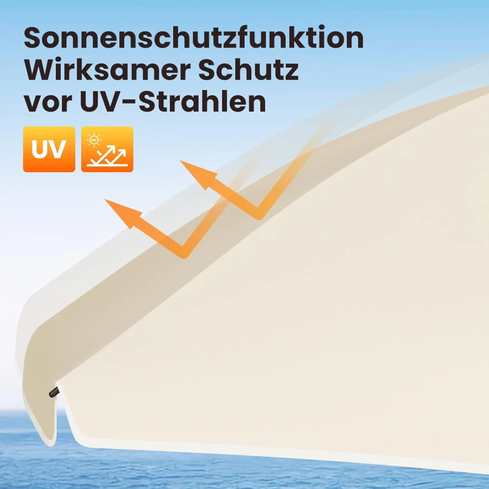 Slunečník WOLTU Průměr 155 cm, Balkónový slunečník, Plážový slunečník