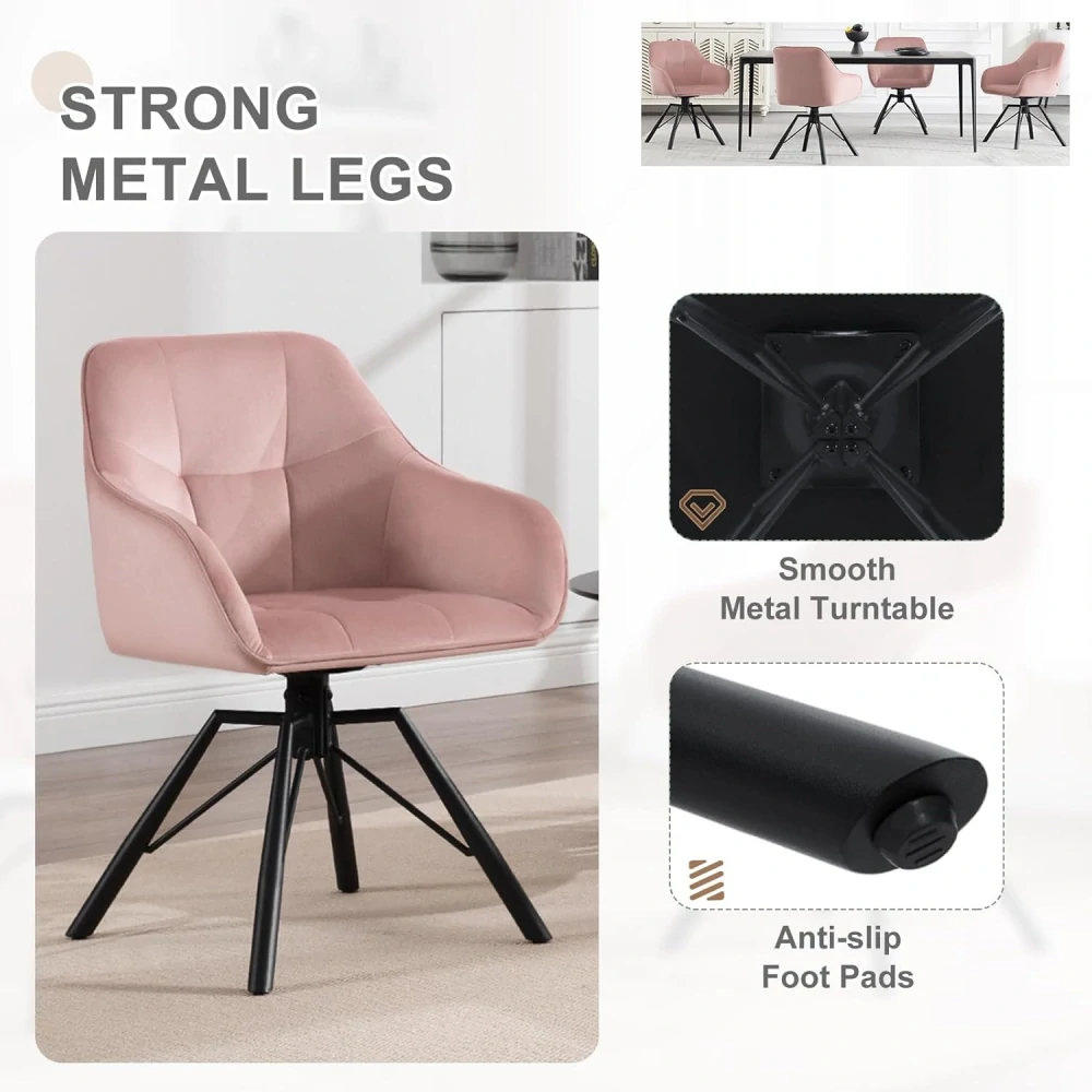 WOLTU BH365rs-1 Otočná jídelní židle Kuchyňská židle Čalouněná