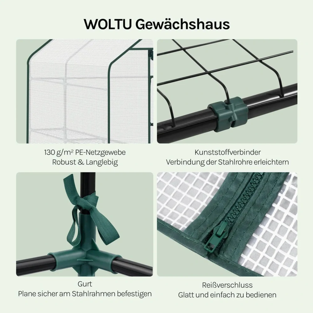 Woltu GWH00502ws, Skleník, 1430 mm, 1950 mm, 1430 mm