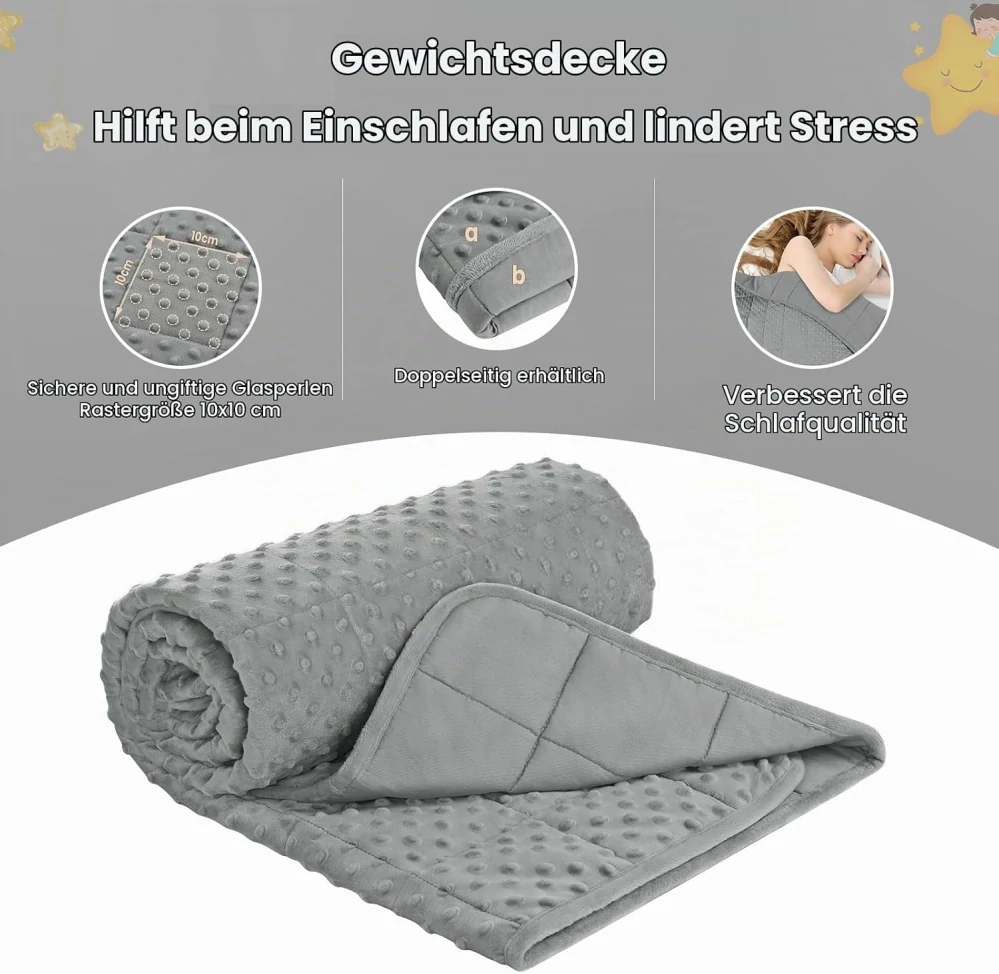 WOLTU Zátěžová deka 3 kg 105 x 150 cm, rohová deka pro těžké postele pro dospělé