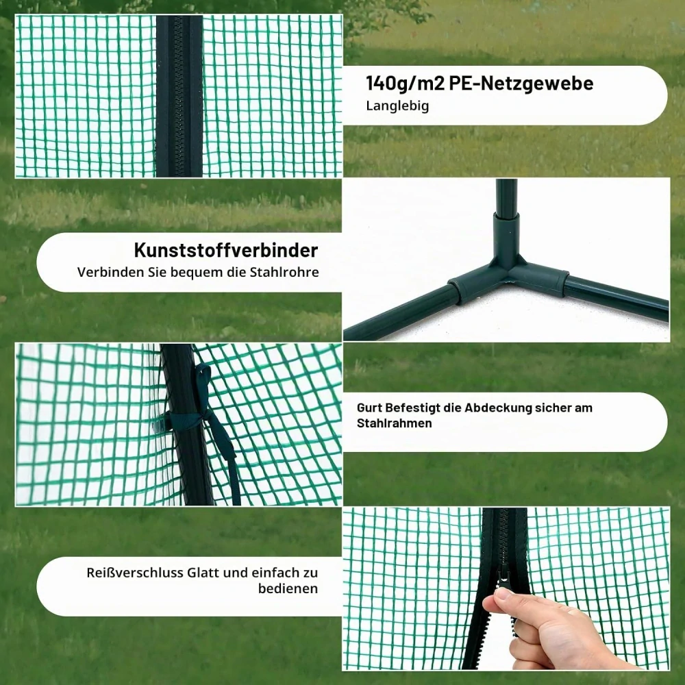 Fóliový skleník WOLTU pro zimní ochranu, odolný vůči povětrnostním vlivům, 240 x 200 x 200