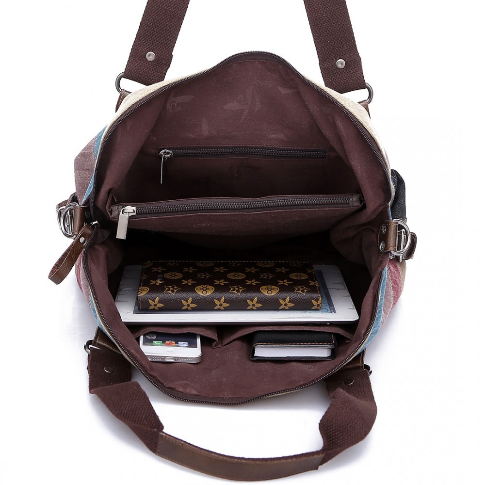 Kabelka Miss Lulu Canvas Rainbow